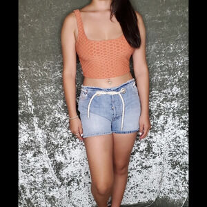 Diesel Denim Shorts With Rope Belt